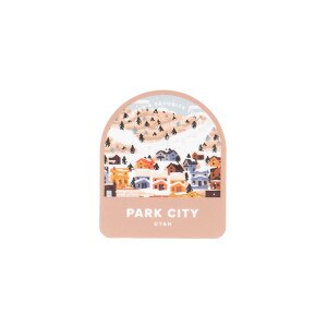 leah jay illustration park city winter travel sticker 3in